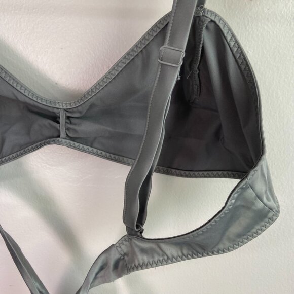 NWOT Skims Chrome Woven Shine Tie Back Bralette - Picture 9 of 10